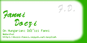 fanni doczi business card